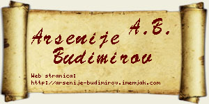 Arsenije Budimirov vizit kartica